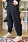 Bengaline Carrot Leg Trouser Black